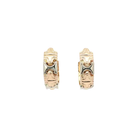 Vintage 14K Two Tone Gold Stud Earrings