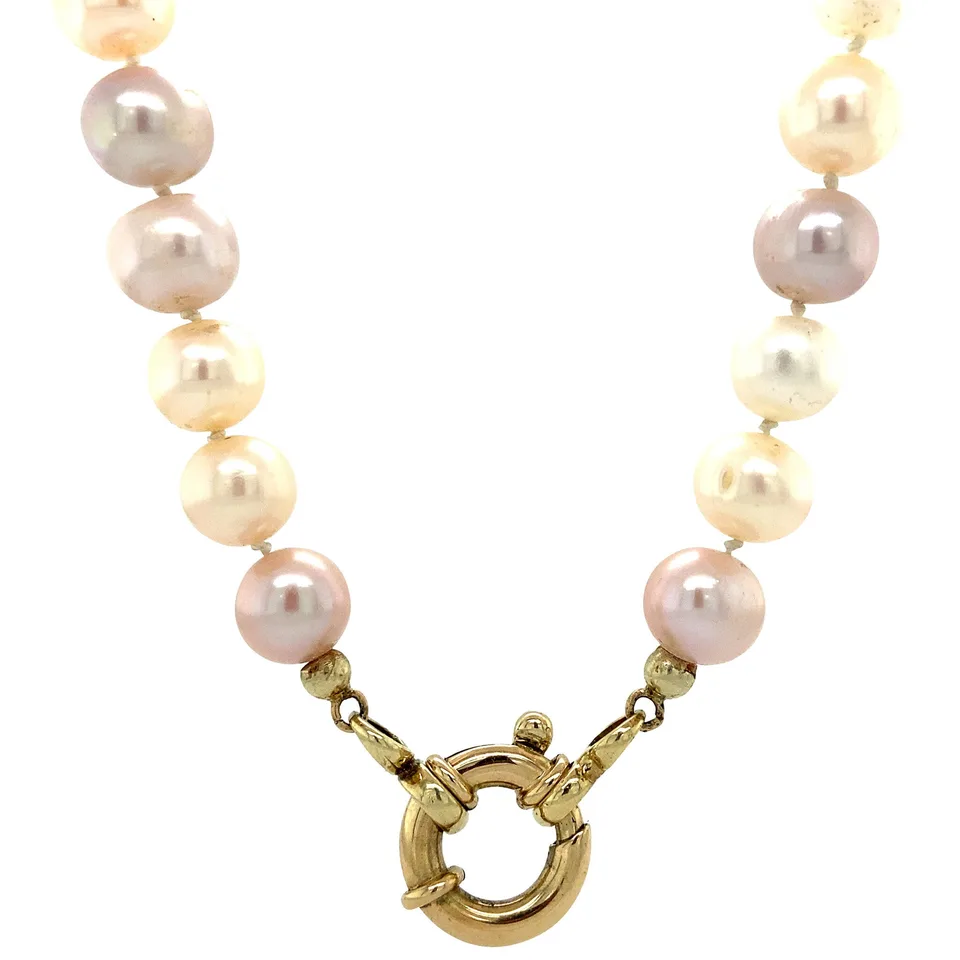 Vintage Pearl Necklace with 14K Gold Clasp
