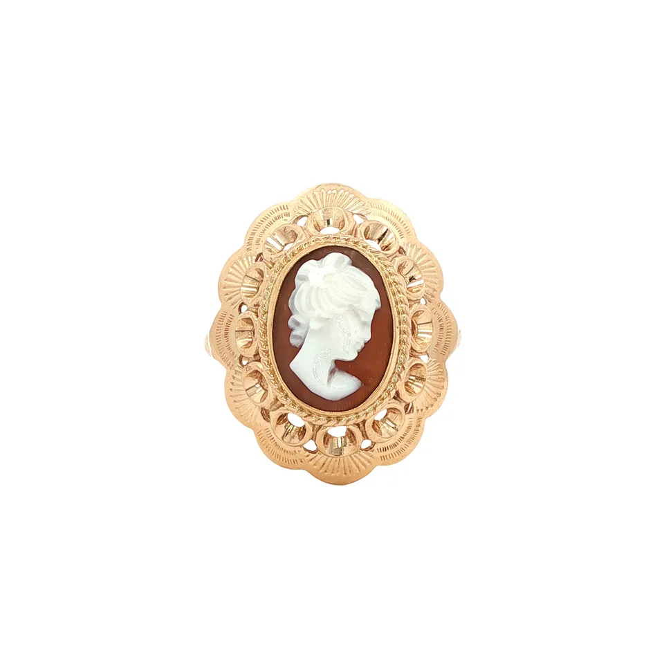 Vintage 14K Gold Ring with Cameo