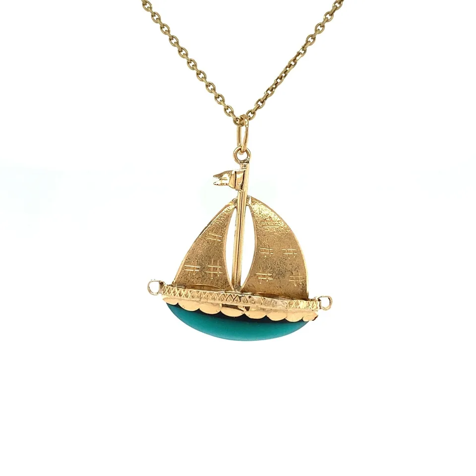 Vintage 14K Gold Boot Pendant