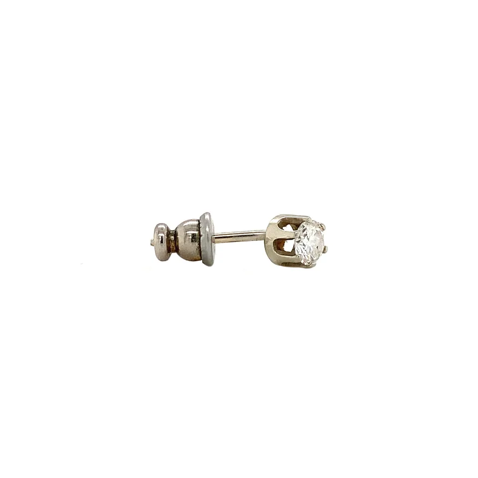 Vintage 14K White Gold Brooch with Diamond
