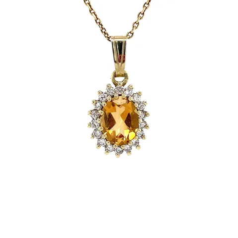 Vintage Lady Di 14K Gold Pendant, Sunflower
