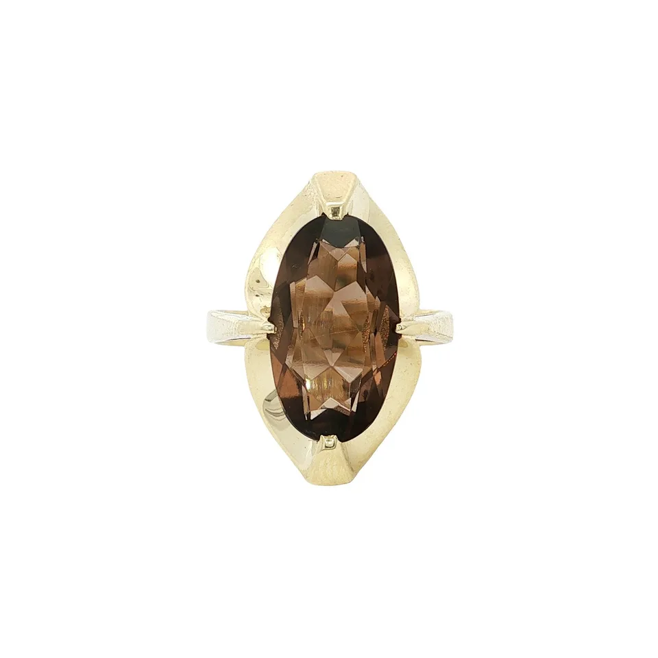 Vintage 14K Gold Ring with Smoky Topaz