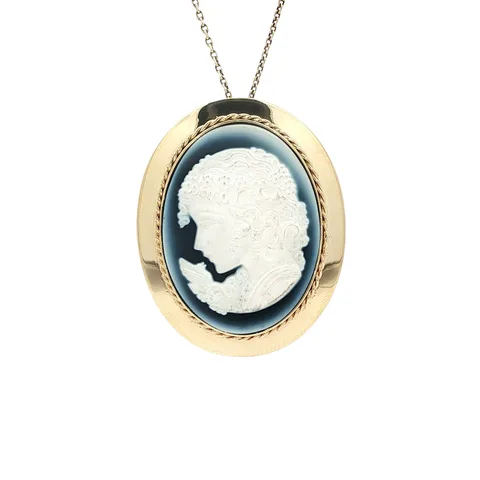 Vintage 14K Gold Pendant with Cameo