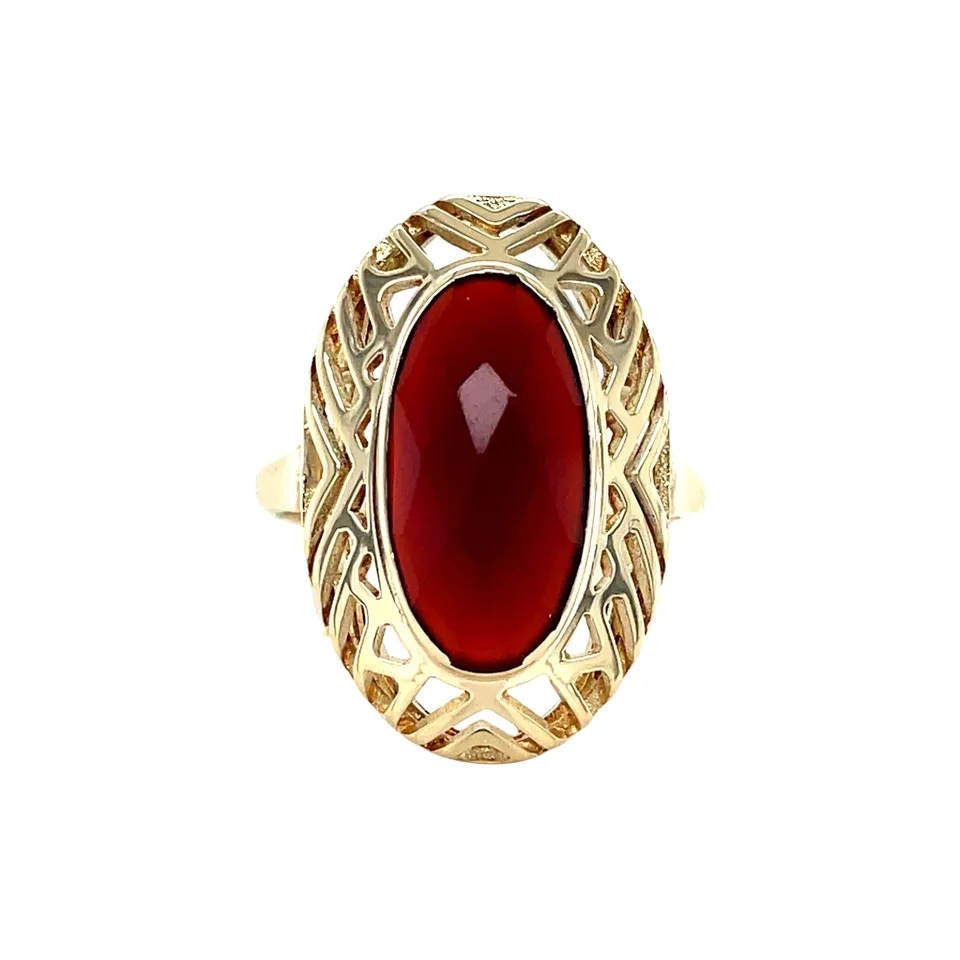 Vintage 14K Gold Ring with Carnelian