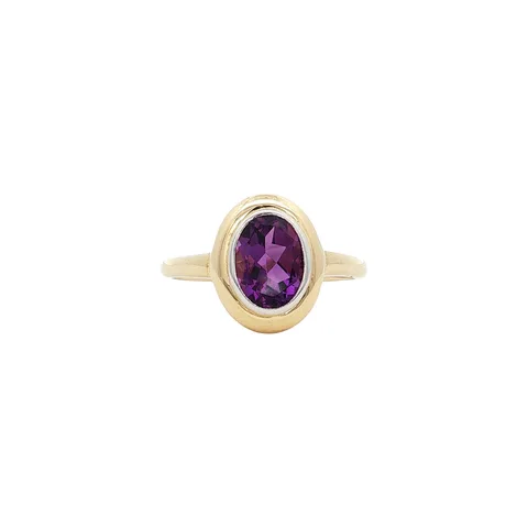 Vintage 9K Gold Ring with Amethyst