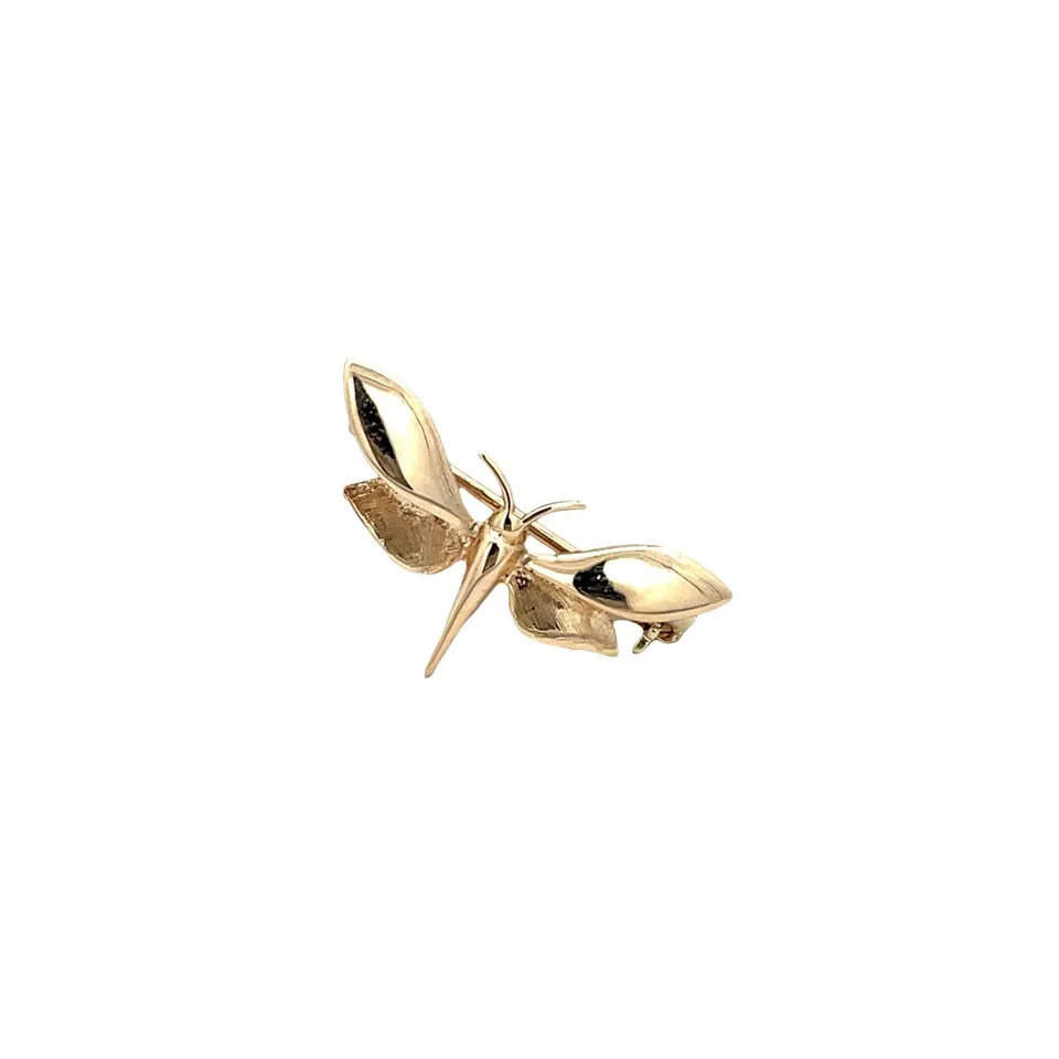 Vintage 14K Gold Dragonfly Brooch