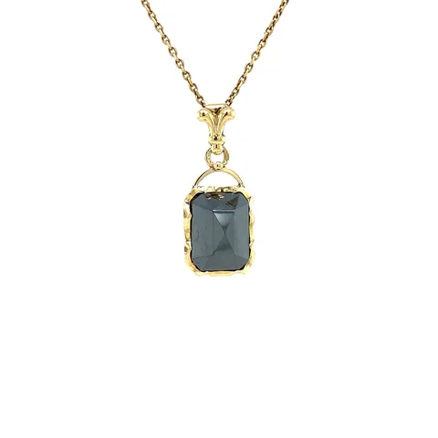 Vintage 14K Gold Pendant with Hematite Assayed