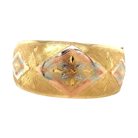 Vintage 14K Gold Bangle with Engraving