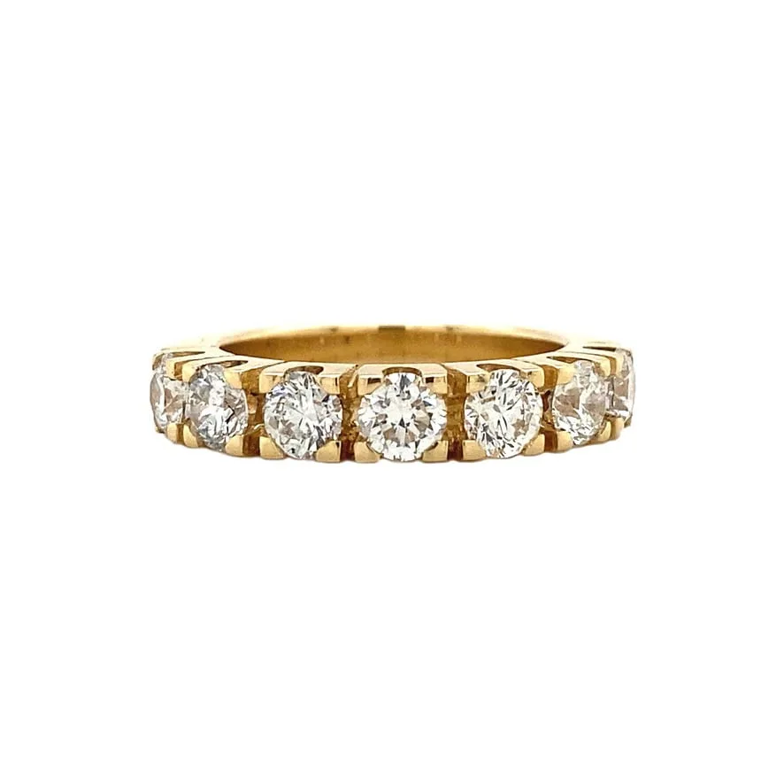 Vintage 14K Gold Half Eternity Ring with Diamond