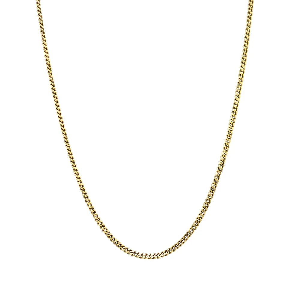 Vintage 14K Gold Long Necklace Curb 55 cm