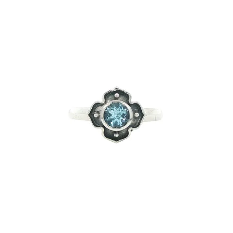 Vintage Sterling Silver Ring with Blue Topaz