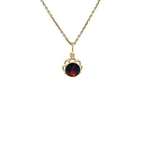 Vintage 14K Gold Pendant with Garnet
