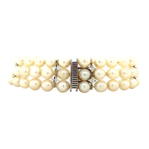 Vintage Pearl Bracelet with 14K Gold Clasp