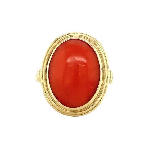 Vintage 14K Gold Ring with Red Coral