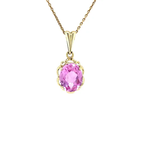 Vintage 14K Gold Pendant with Pink Sapphire
