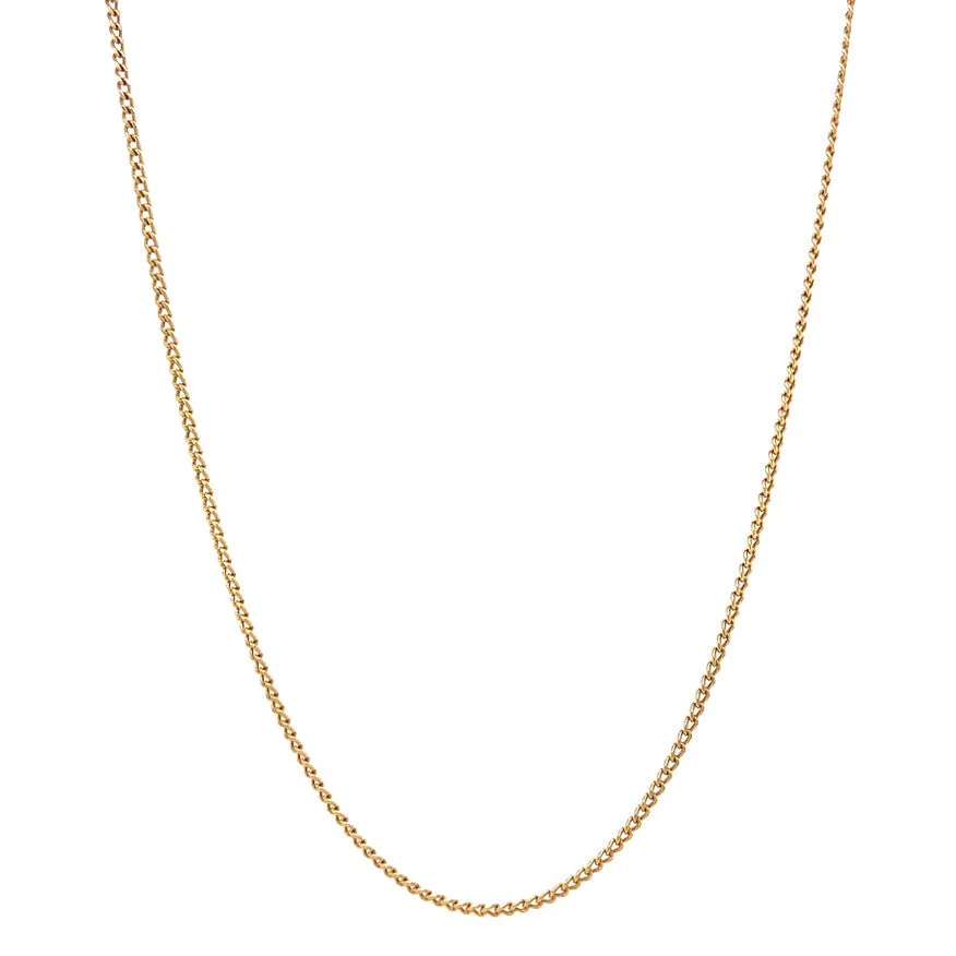 Vintage 14K Gold Curb Long Necklace