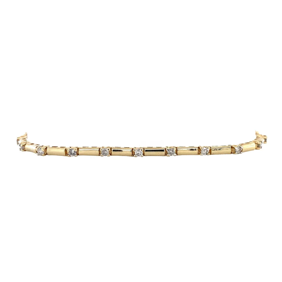 Vintage 14K Gold Tennis Bracelet with Diamond