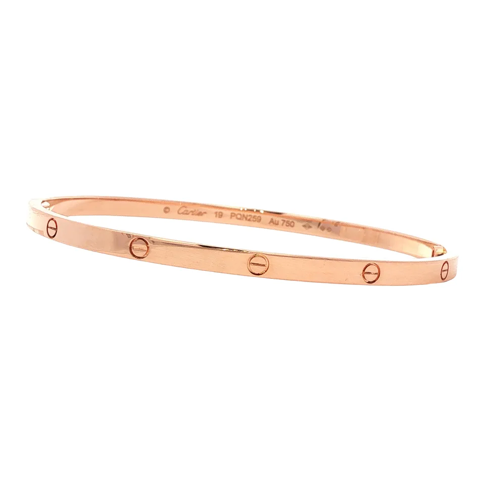Vintage Cartier 18K Rose Gold LOVE Bracelet Small