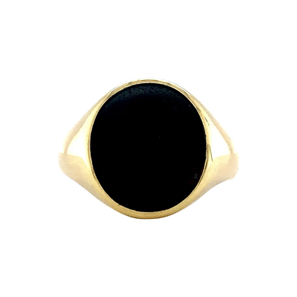 Vintage 14K Gold Signet Ring with Heliotrope