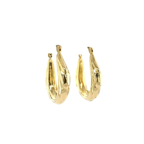 Vintage 14K Gold Fancy Hoop Earrings