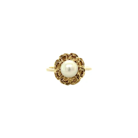 Vintage 14K Gold Ring with Pearl