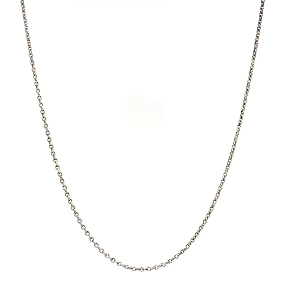 Vintage 14K White Gold Long Necklace Anchor 42.5 cm