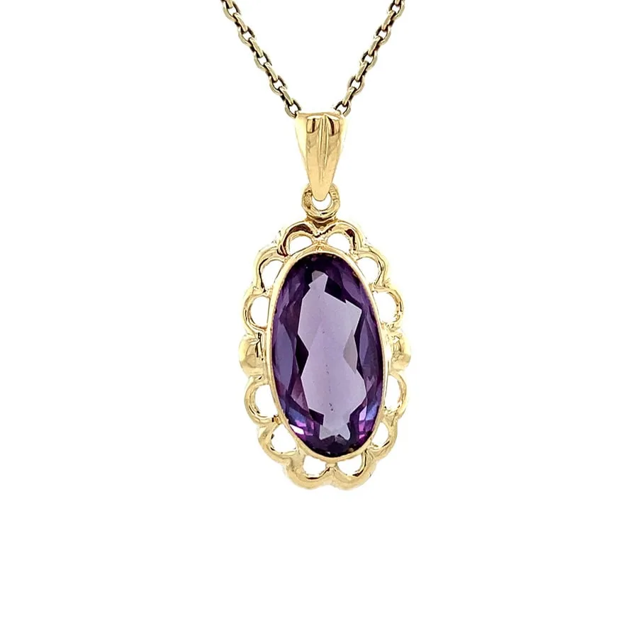 Vintage 14K Gold Pendant with Sapphire