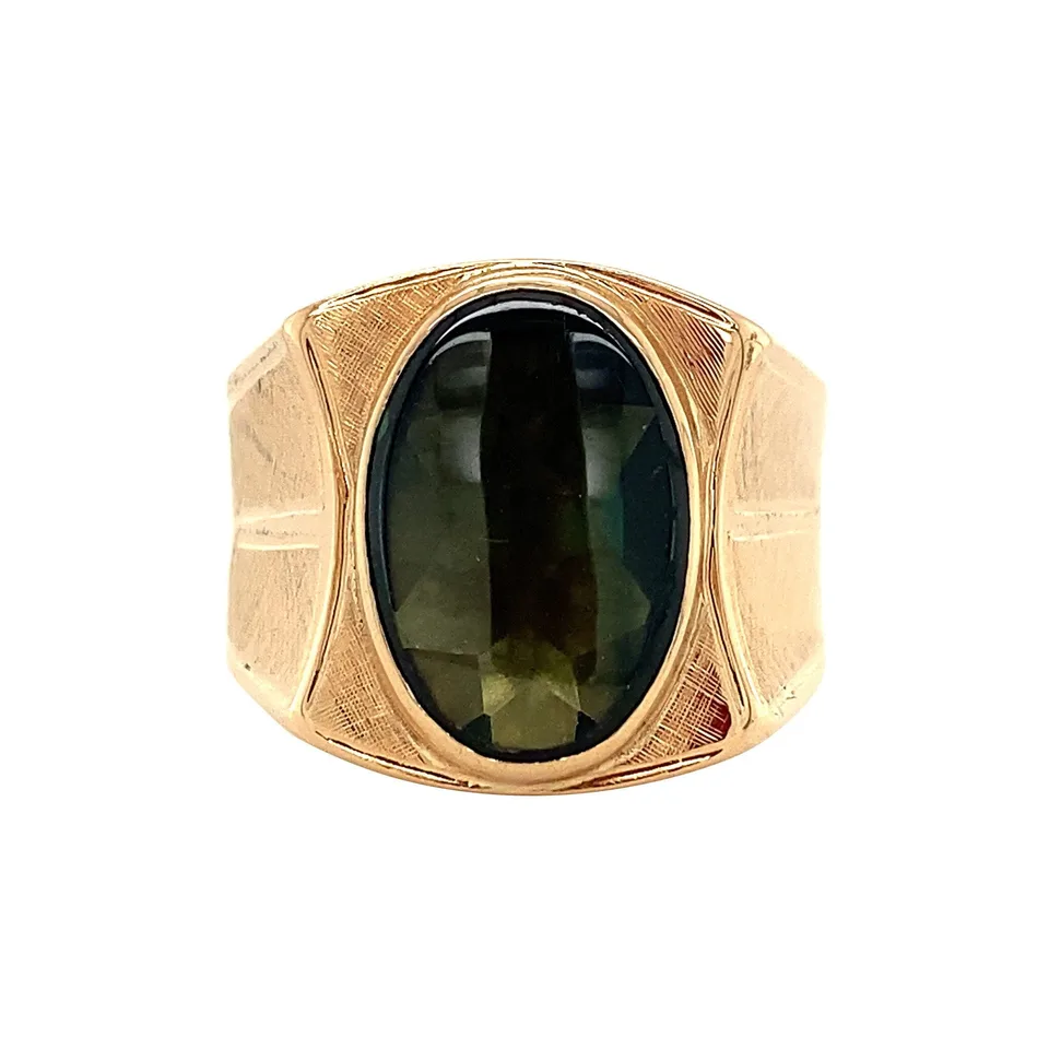 Vintage 14K Gold Ring with Green Spinel