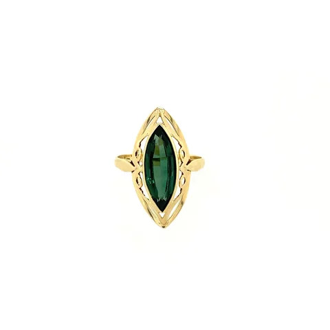 Vintage 14K Gold Ring with Green Spinel
