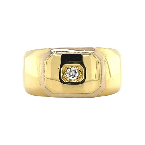 Vintage 18K Gold Ring with Diamond