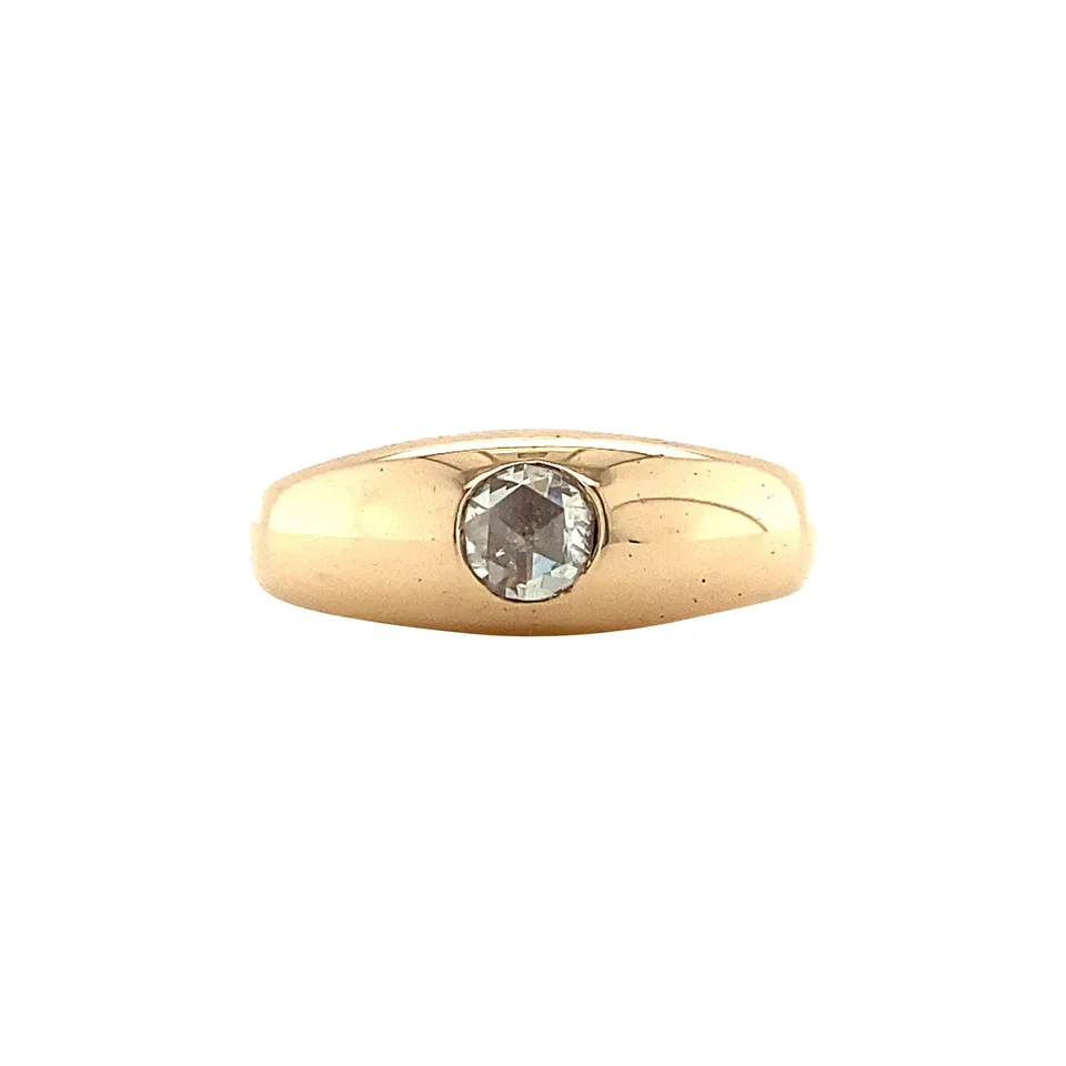 Vintage 14K Gold Pinky Ring with Rose Cut Diamond