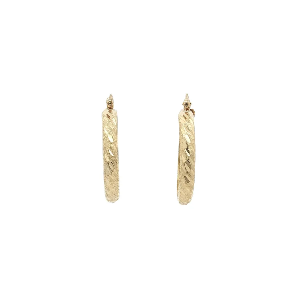 Vintage Fancy 10K Gold Hoop Earrings