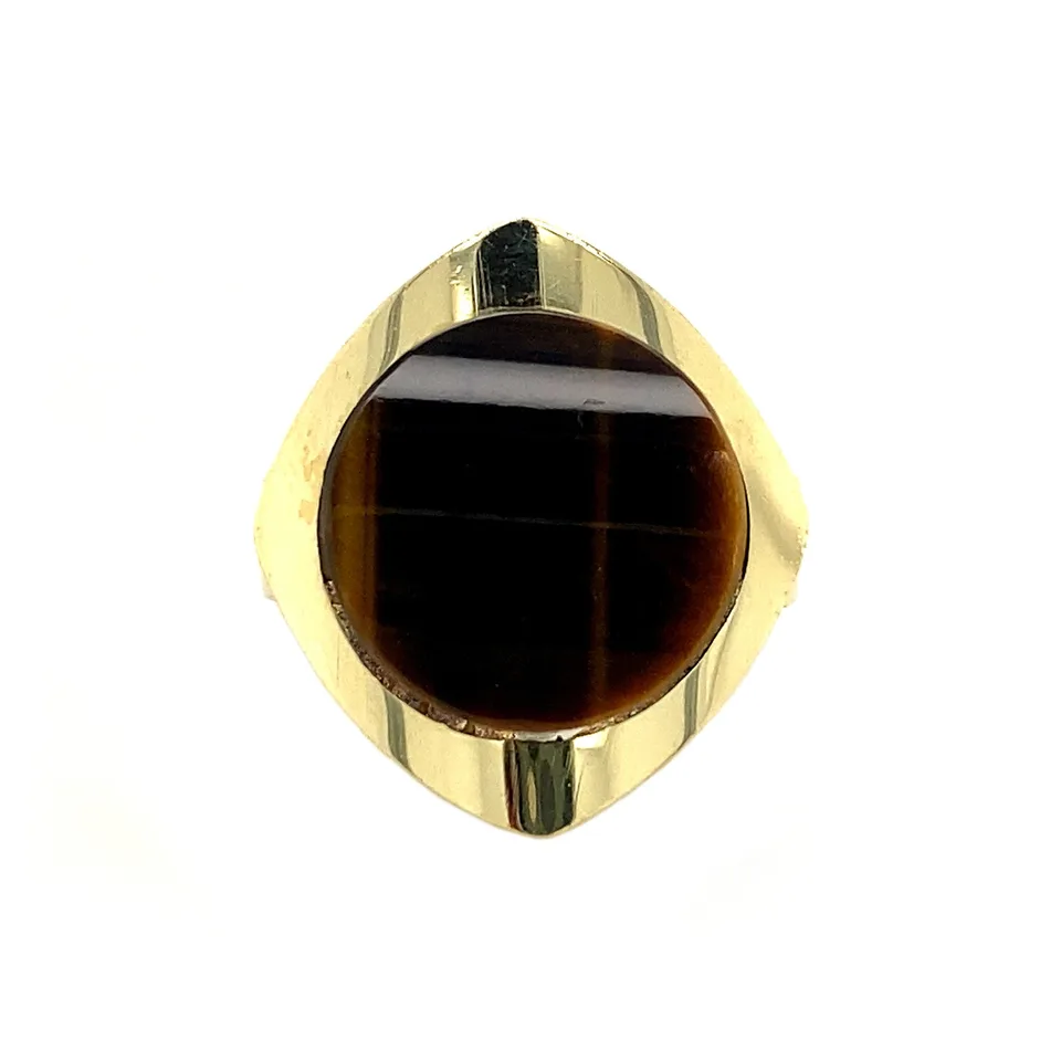 Vintage 14K Gold Ring with Tiger's Eye