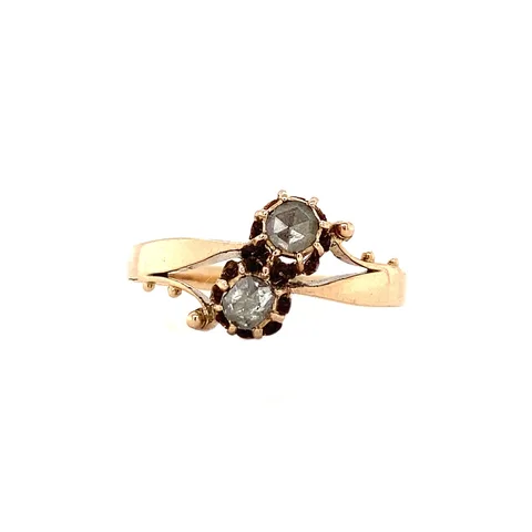 Vintage 14K Rose Gold Ring with Rose Cut Diamond