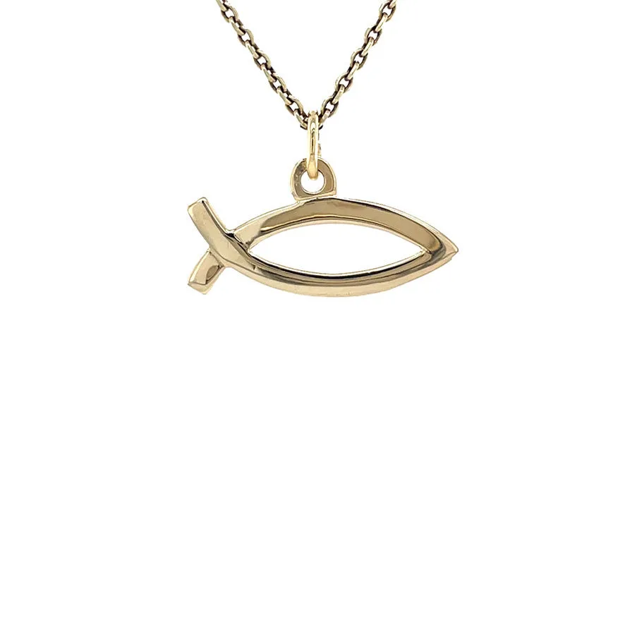 Vintage 14K Gold Ichthus Fish Pendant