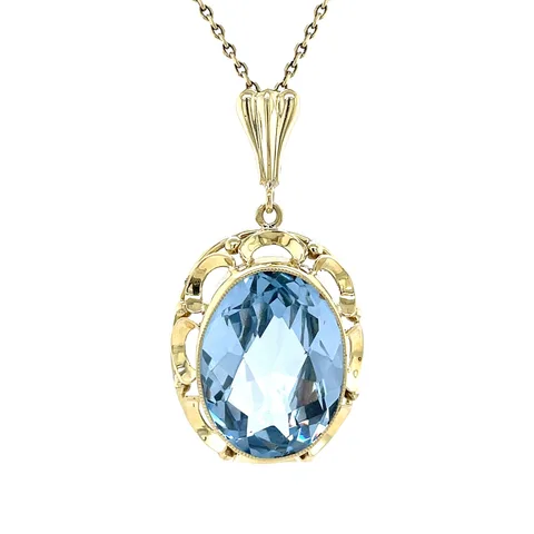 Vintage 14K Gold Pendant with Spinel