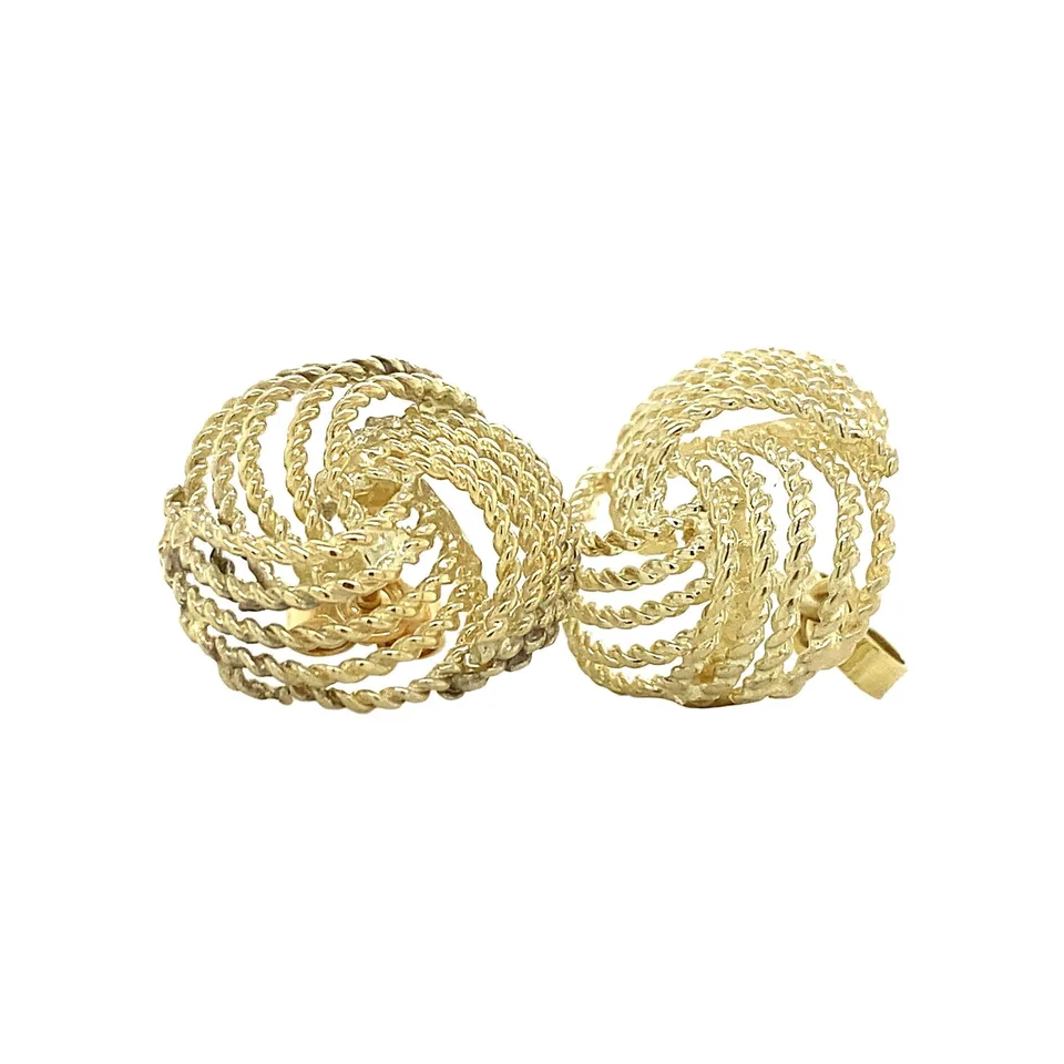 Vintage 14K Gold Stud Earrings Fancy