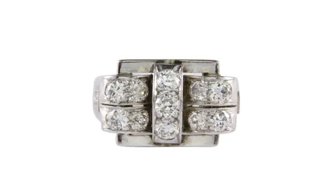 Vintage 14K White Gold Ring with 1.57 ct Diamond