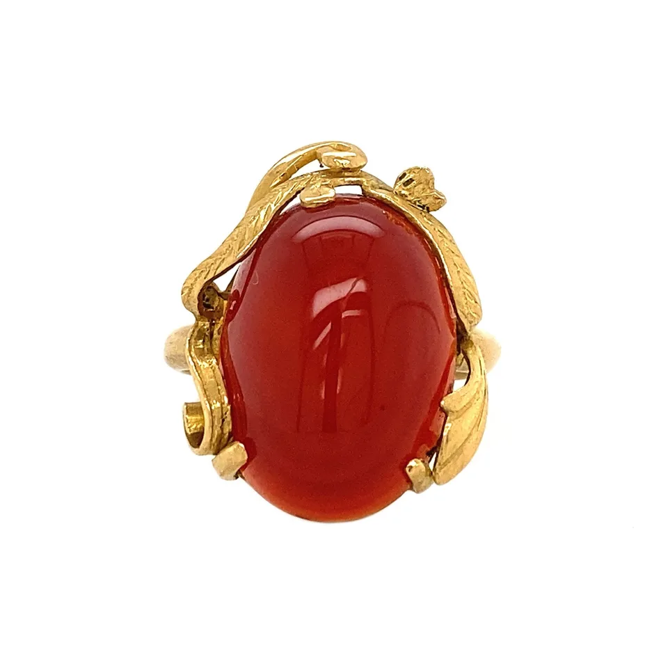 Vintage 20K Gold Ring with Carnelian