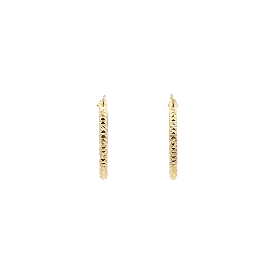 Vintage 14K Gold Fancy Hoop Earrings