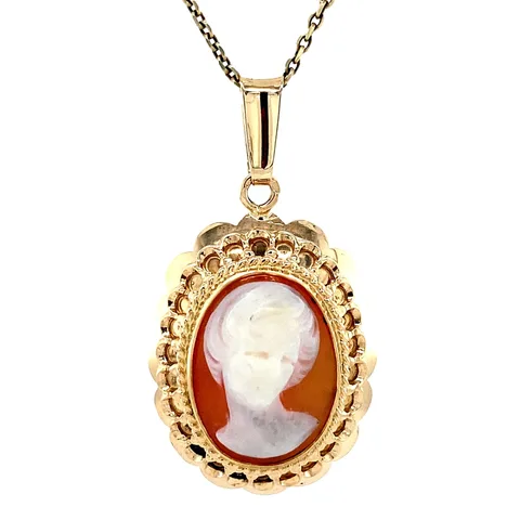 Vintage 14K Gold Pendant with Cameo