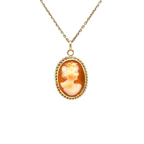 Vintage 14K Gold Pendant with Cameo