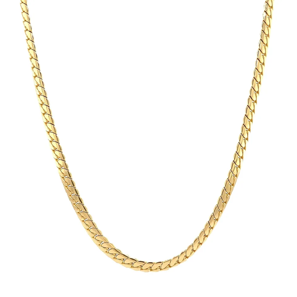 Vintage 14K Gold Necklace Flat Curb 46.5 cm