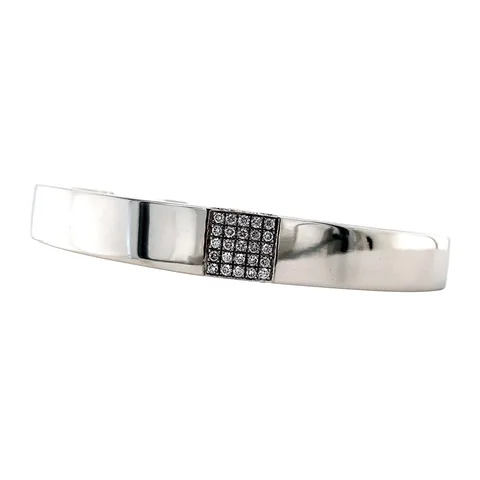 Vintage 18K White Gold Bangle with Diamond