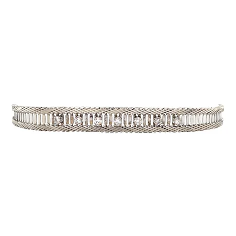 Vintage 14K White Gold Bracelet with Diamond