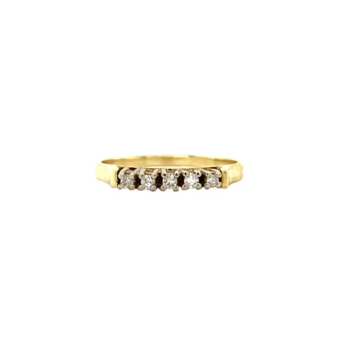 Vintage 14K Gold Half Eternity Ring with Diamond