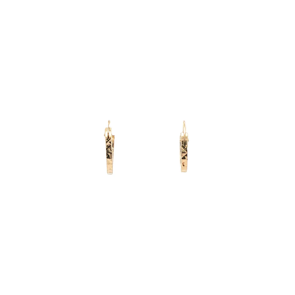 Vintage 14K Gold Fancy Hoop Earrings
