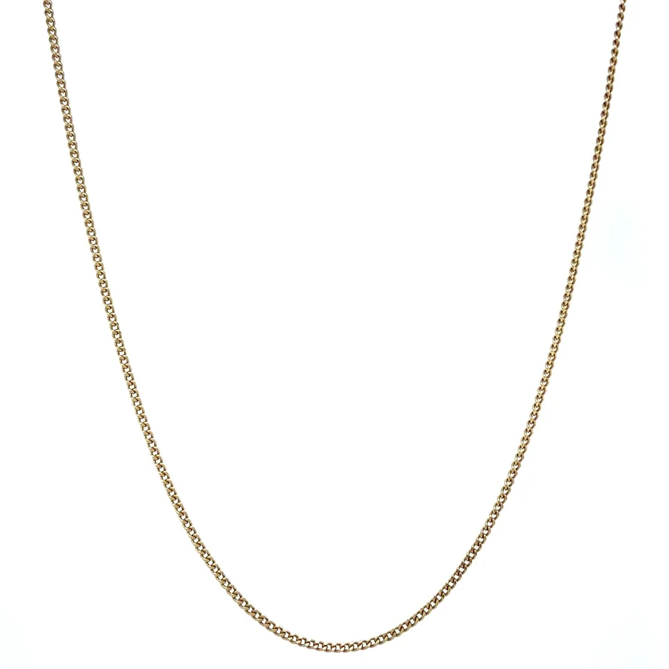 Vintage 14K Gold Long Necklace Curb