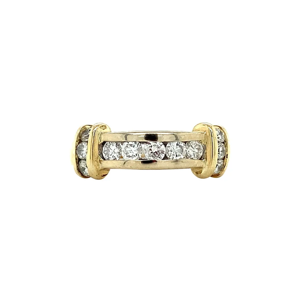 Vintage 18K Two Tone Gold Ring with Diamond